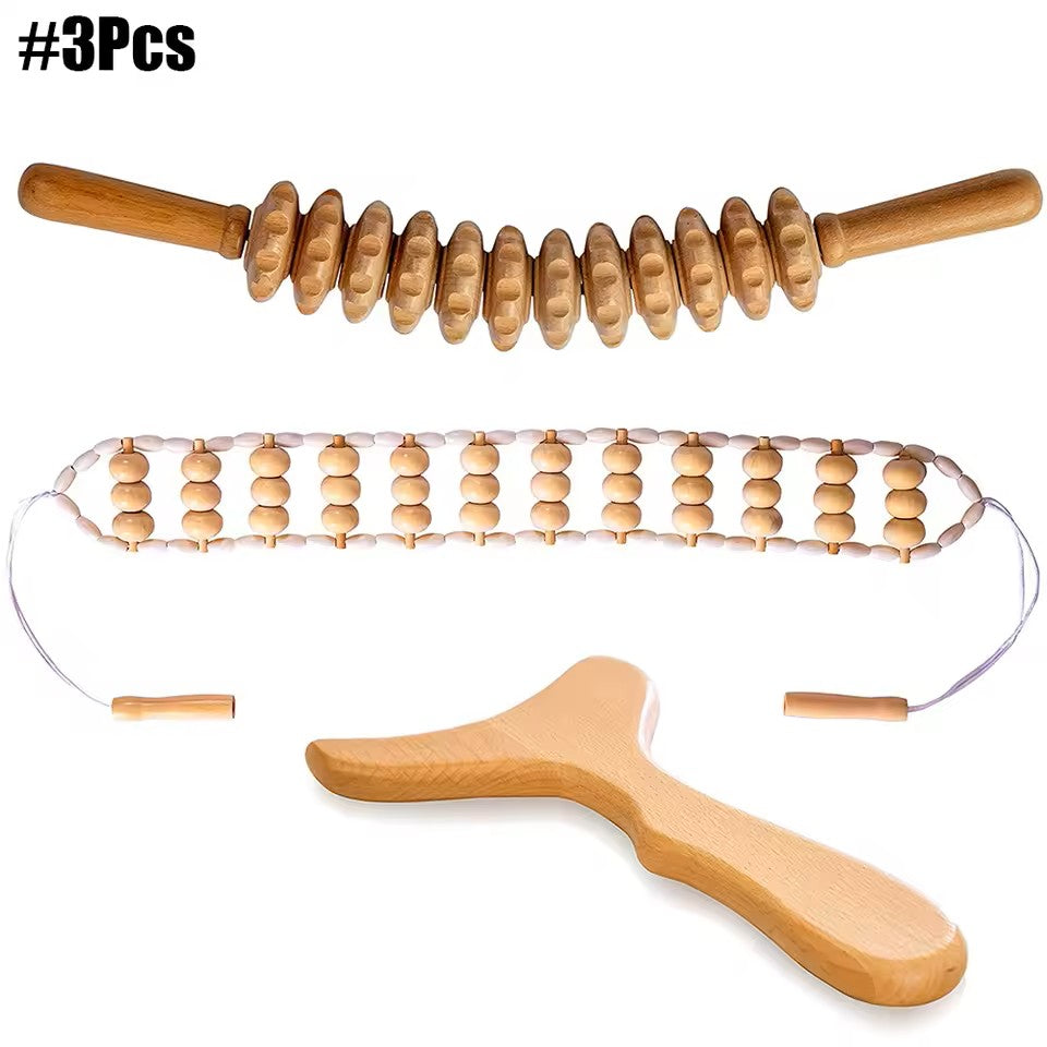 Wooden Gua Sha Massage Tools Set