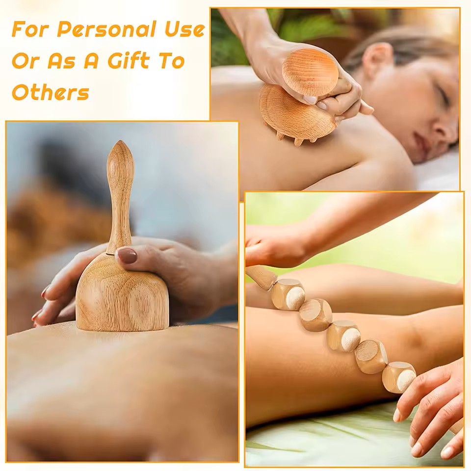 Wooden Gua Sha Massage Tools Set
