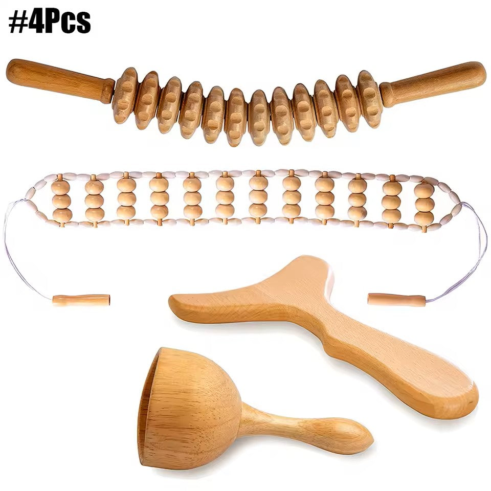Wooden Gua Sha Massage Tools Set