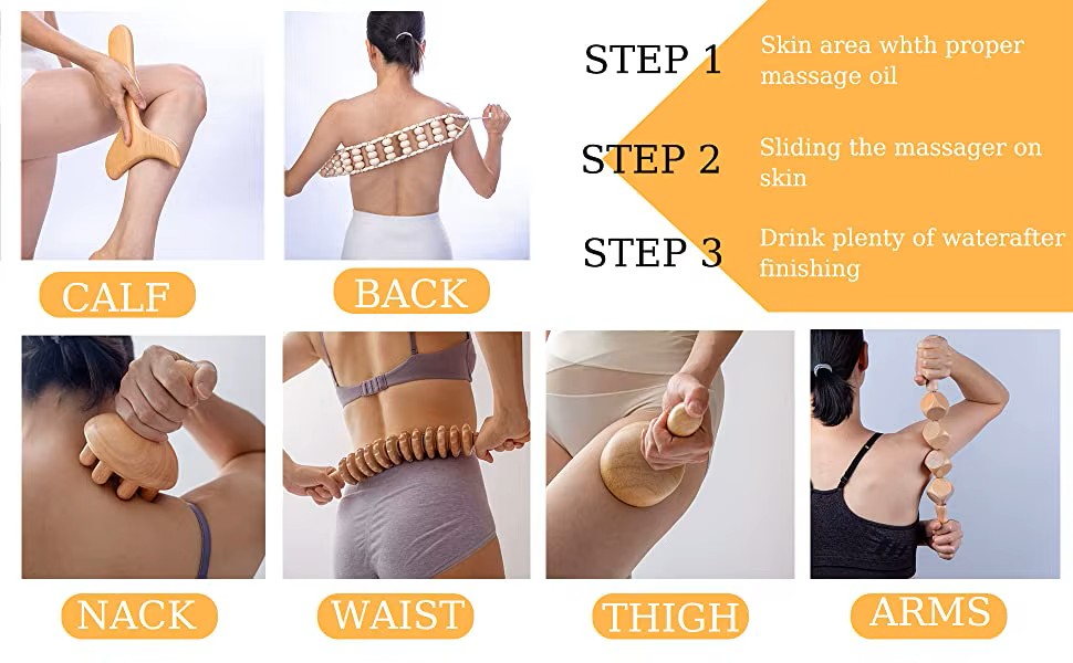 Wooden Gua Sha Massage Tools Set