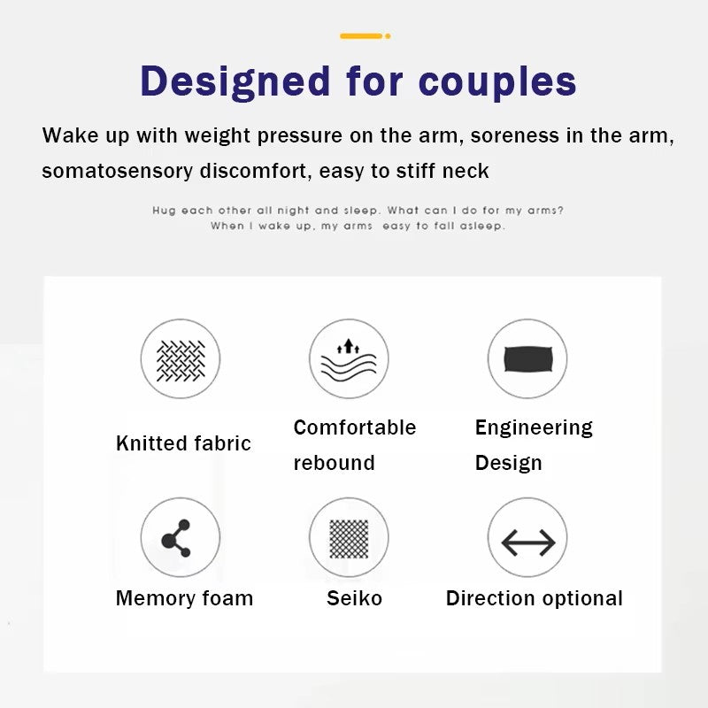 Memory Foam Pillow for Couples With Arm Rest