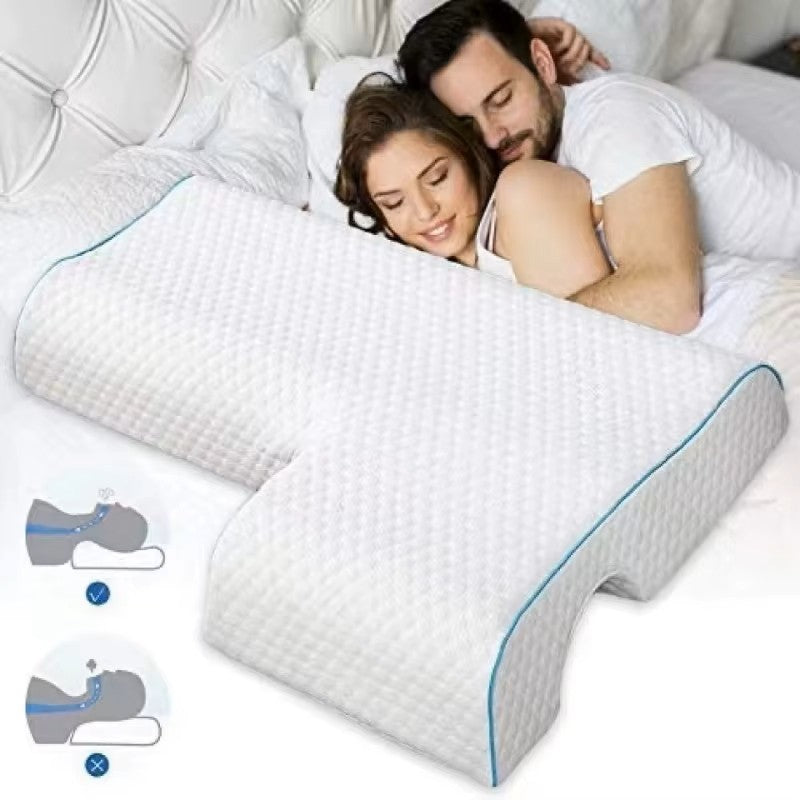 Memory Foam Pillow for Couples With Arm Rest