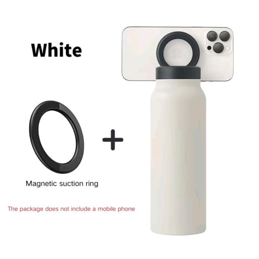 Drinks bottle with magnetic cap for phone