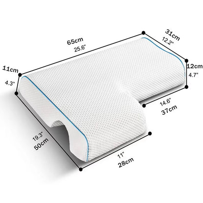 Memory Foam Pillow for Couples With Arm Rest